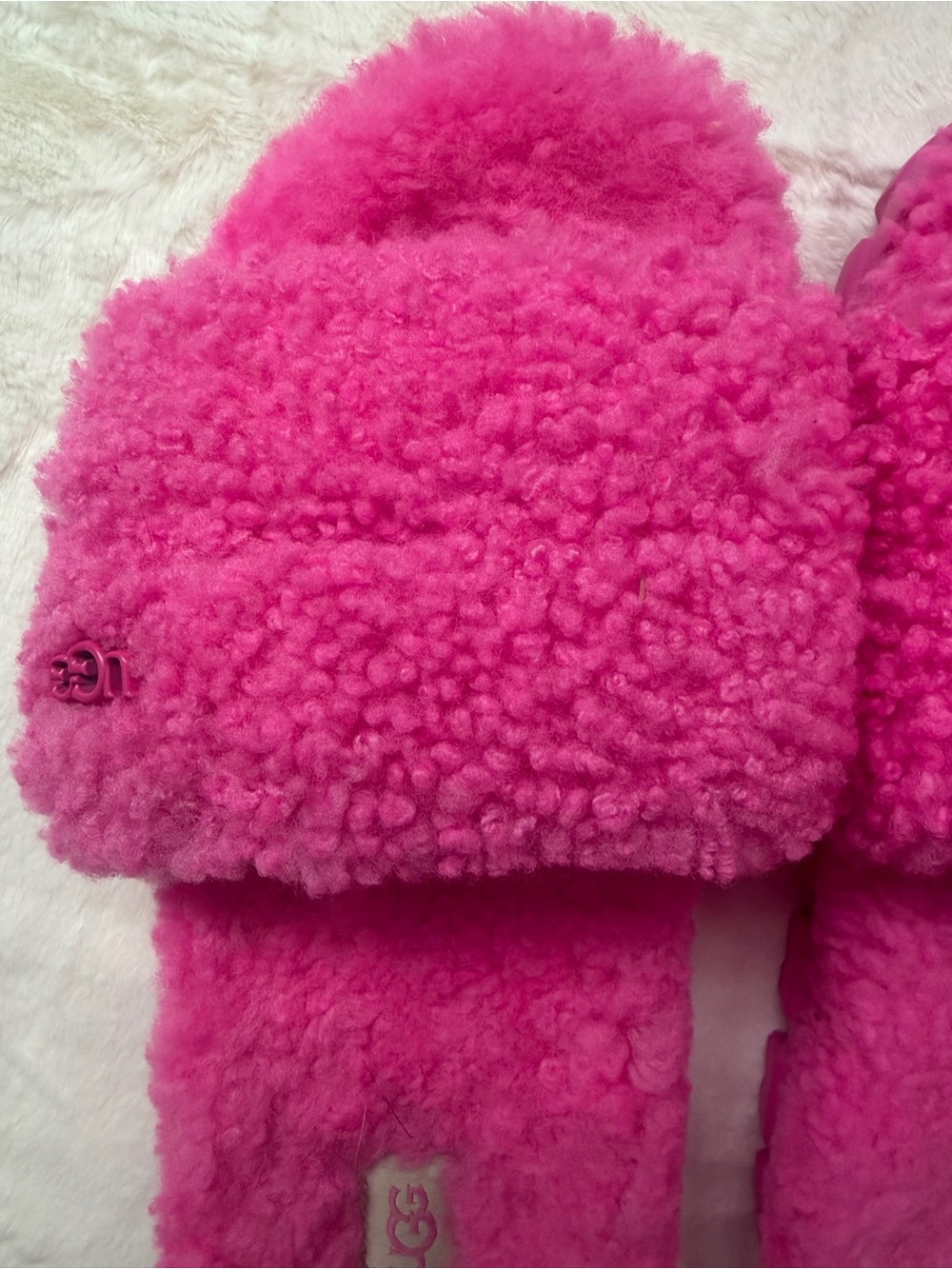 UGG Women's Sherpa Slide Slippers - Bright Pink - Picture 4 of 8